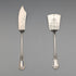 Early 20th century German antique 800 silver pastry server pair in case
